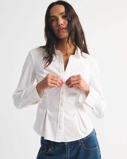 Cinched Poplin Shirt