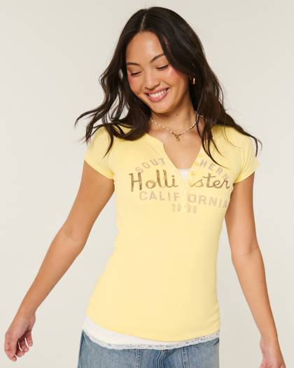 Logo Graphic Henley T-Shirt