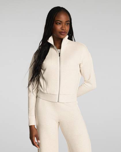 SPANX AirEssentials® Track Jacket | Oatmeal Heather - Oatmeal Heather