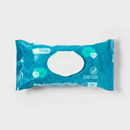 Sensitive Baby Wipes - 64ct - up&up™: Diaper Area, Pull-Out Dispenser, Hypoallergenic, Unscented