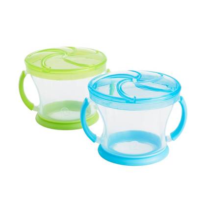 Munchkin Snack Catcher - 2pk - Blue/Green: No Spill Design, BPA-Free, Latex-Free