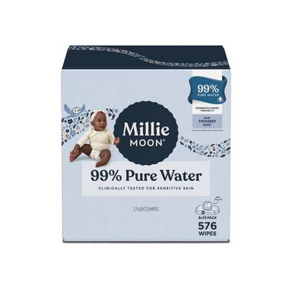 Millie Moon 99% Pure Water Baby Wipes - 576ct