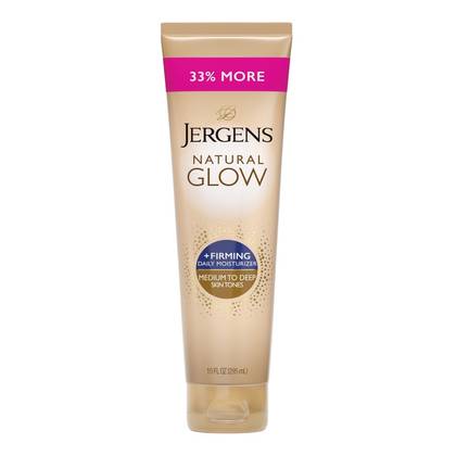 Jergens Natural Glow Skin Firming Daily Moisturizer + Self Tanner Tanning Lotion - Medium to Deep - 10 fl oz