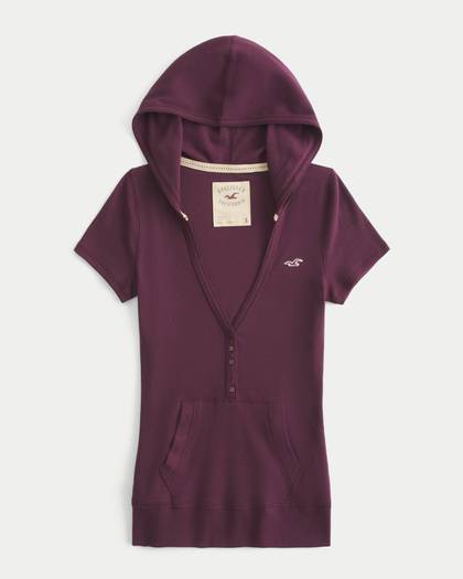 Short-Sleeve Henley Hoodie