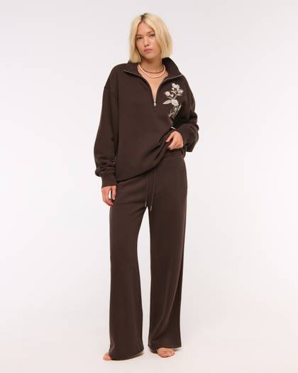 High Rise Wide Leg Sunday Sweatpant