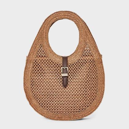 Straw Oval Shoulder Bag - A New Day™ Tan