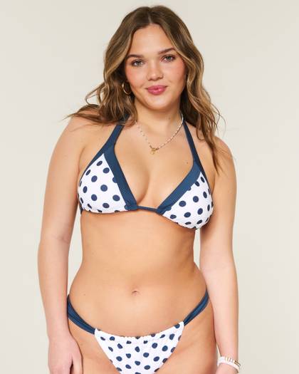 Wide Strap Halter Triangle Bikini Top