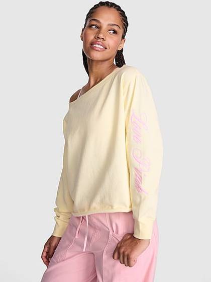 Campus Fleece™ Rib Off-The-Shoulder Sweatshirt