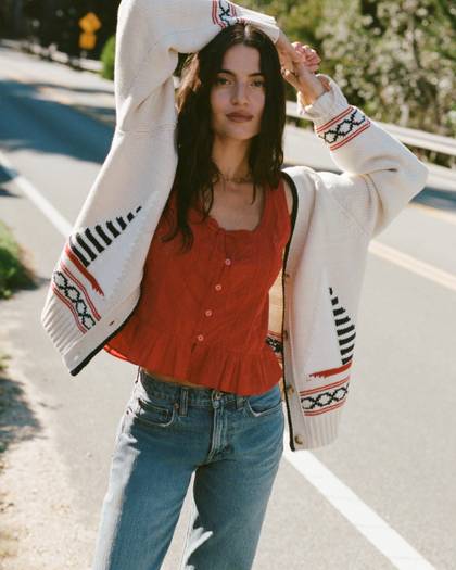 Cotton-Blend Coastal Dad Cardigan