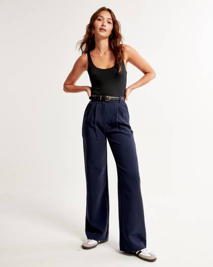 A&F Sloane Tailored Wide Leg Pant