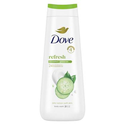 Dove Refresh Body Wash Cucumber & Green Tea 24hr Lotion-Soft Skin - 20 fl oz: Paraben-Free, Sulfate-Free, Vegan, Normal and Dry Skin