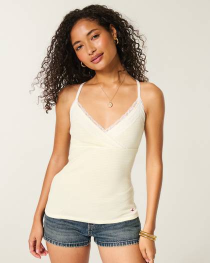 Wrap Lace Trim Layering Cami