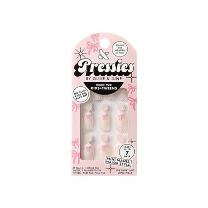 Olive & June Kids' Press-On - S/M - Wrapped in Pink - 28ct