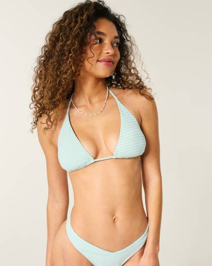 Shimmer Stripe Triangle Bikini Top