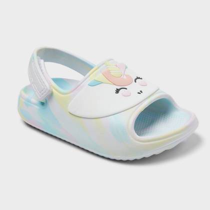 Toddler Baylor Character Sandals - Cat & Jack™ White/Blue/Yellow 5T