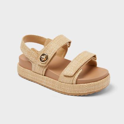 Women’s Tanner Sandals with Memory Foam Insole - A New Day™ Tan 7