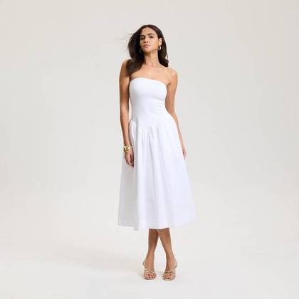 Women's Sleeveless Tube Knit Maxi A-Line Dress - A New Day™ Fresh White XS
