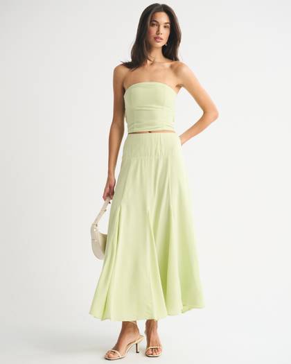 High Rise Flowy Maxi Set Skirt