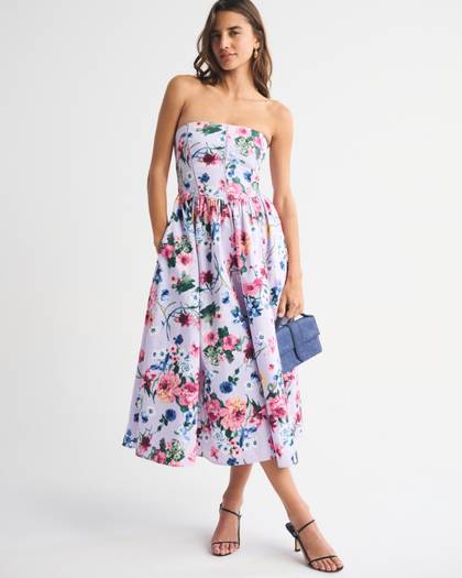 Bra-Free Dipped Waist Midi Dress