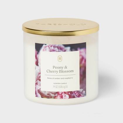 3-Wick Lidded Glass Jar Candle Peony and Cherry Blossom 19oz - Threshold™