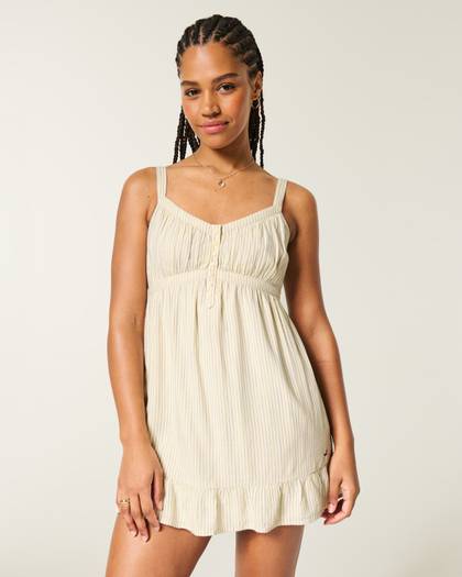 Button Front Mini Dress