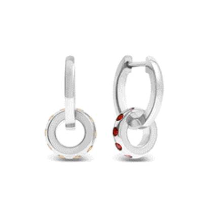 Confetti Charm Huggie Hoops (Silver)