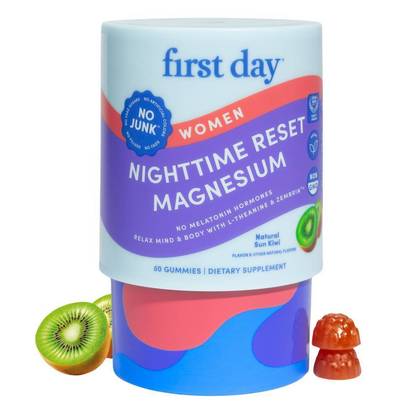 First Day Womens' Nighttime Reset Magnesium Gummies to Support Peaceful Rest, Balanced Mood & Energy, No Melatonin - 50ct