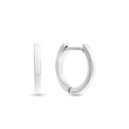 Round Huggie Hoop Earrings (Silver)