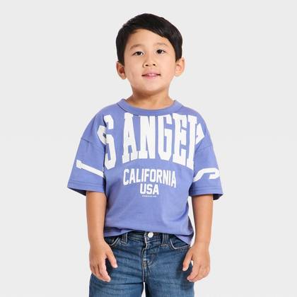 Grayson Mini Toddler Boys' Short Sleeve Los Angeles Oversized T-Shirt - Blue 12M