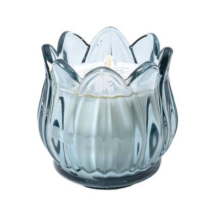 Tulip Shaped Glass Jar Scented Candle Linen Chambray - Bullseye's Playground™