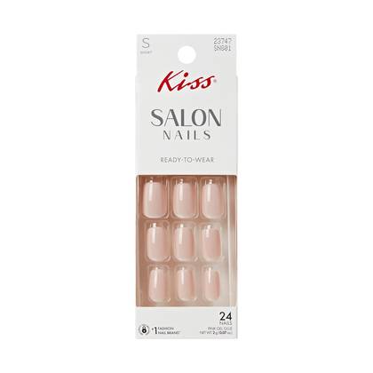 Kiss Salon Press-On Fake Nails Short Squoval - Viral - 25ct