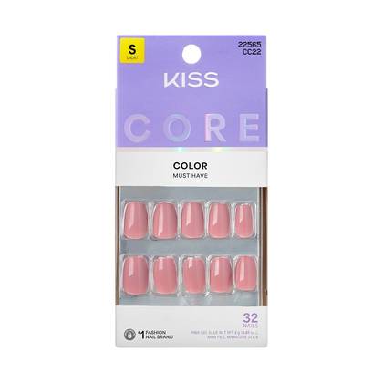 Kiss Core Color Press-On Fake Nails Short Squoval - Felicity - 35ct