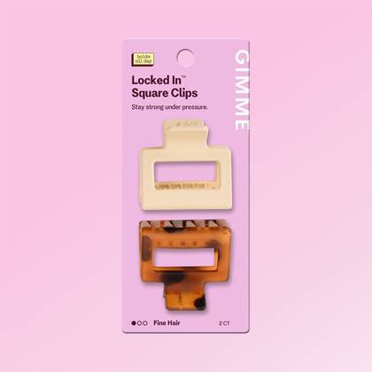 Locked In Square Claw Clips For Fine or Thinner Hair - Tortoise & Tan