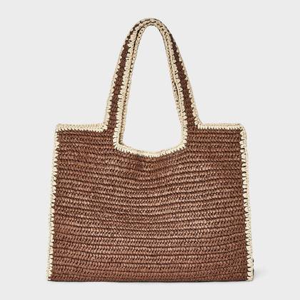 Straw XL Tote Bag - A New Day™ Brown