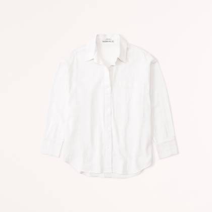 Oversized Linen-Blend Shirt