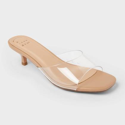 Women’s Lois Kitten Heels - A New Day™ Clear 5