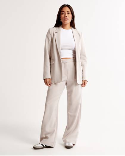 Curve Love A&F Sloane Tailored Wide Leg Pant
