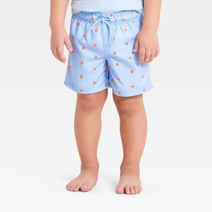 Baby Boys' Oranges Print Swim Shorts - Cat & Jack™ Blue 12M