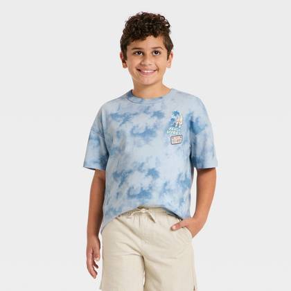 Boys' Short Sleeve 'Beach Vibes' Graphic T-Shirt - Cat & Jack™ Blue XS