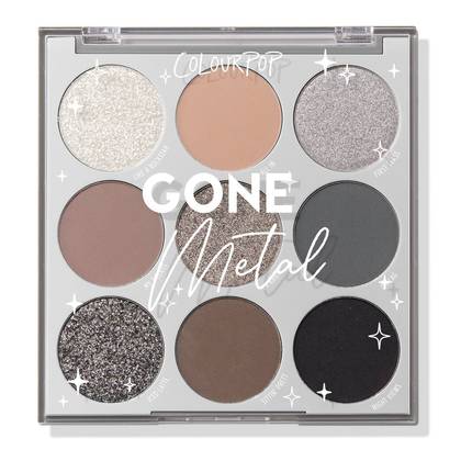ColourPop 9-Pan Eyeshadow Makeup Palette - Gone Metal - 0.3oz: Pressed Powder, Brightening, For Eyes & Face