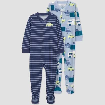 Carter's Just One You® Toddler Boys' 2pk Cars and Trucks Pajama Set - Blue 12M