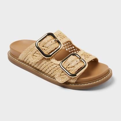 Women’s Collin Sandals with Memory Foam Insole - Universal Thread™ Natural 5.5