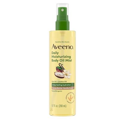 Aveeno Daily Moisturizing Body Oil Mist with Oat and Jojoba Oil - Hypoallergenic - Cocoa Butter Vanilla Scen t- 6.7 fl oz
