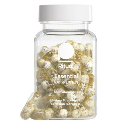 Ritual Multivitamin for Women 18+ with Vegan Omega-3 DHA, Vitamin D3, Chelated Iron and Methylated Folate Vegan Capsules - Mint Essenced - 60ct