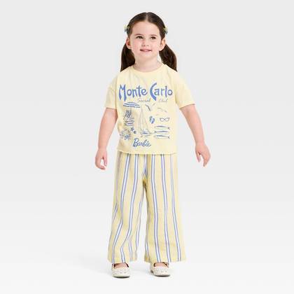 Toddler Girls' 2pc Barbie Monte Carlo Top & Bottom Set - Yellow 12M