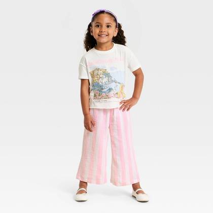 Toddler Girls' 2pc Barbie Vacay Mode Top & Bottom Set - Off-White 12M