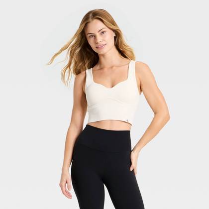 Women's Seamless Sweetheart Support Tank Top - JoyLab™ Cream XXS