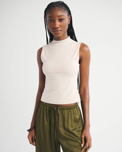 Bra-Free Mockneck Top