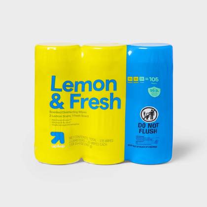 Lemon and Fresh All Purpose Disinfecting Wipes - 105ct/3pk - up&up™