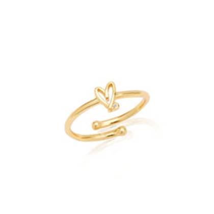 Stories Doodle Heart Crystal Ring (Gold)